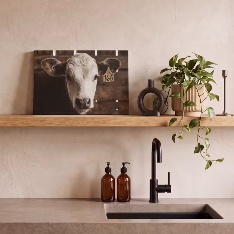 Kalf - Oormerk - Houten stal canvas 2cm klein -sfeer3