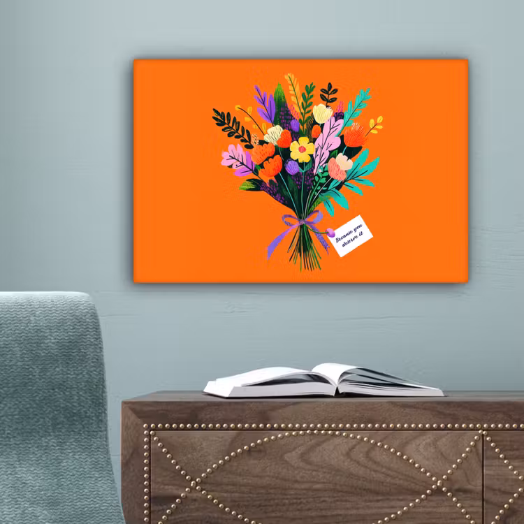 Kaartje - Boeket - Bloemen canvas 2cm klein -sfeer4