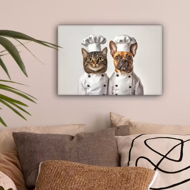Kat - Hond - Kokskleding canvas 2cm klein -sfeer1