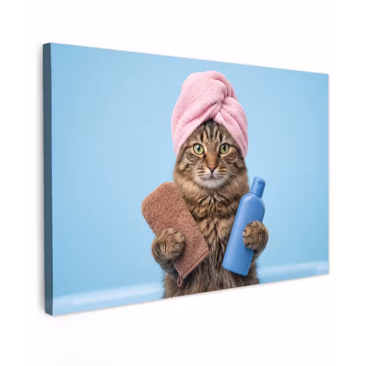 Kat - Handdoek - Washand - Zeep canvas 2cm klein -z3d