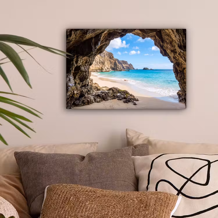Grot - Strand - Zee - Blauw canvas 2cm klein -sfeer1