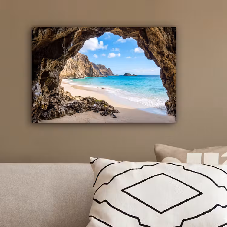 Grot - Strand - Zee - Blauw canvas 2cm klein -sfeer3