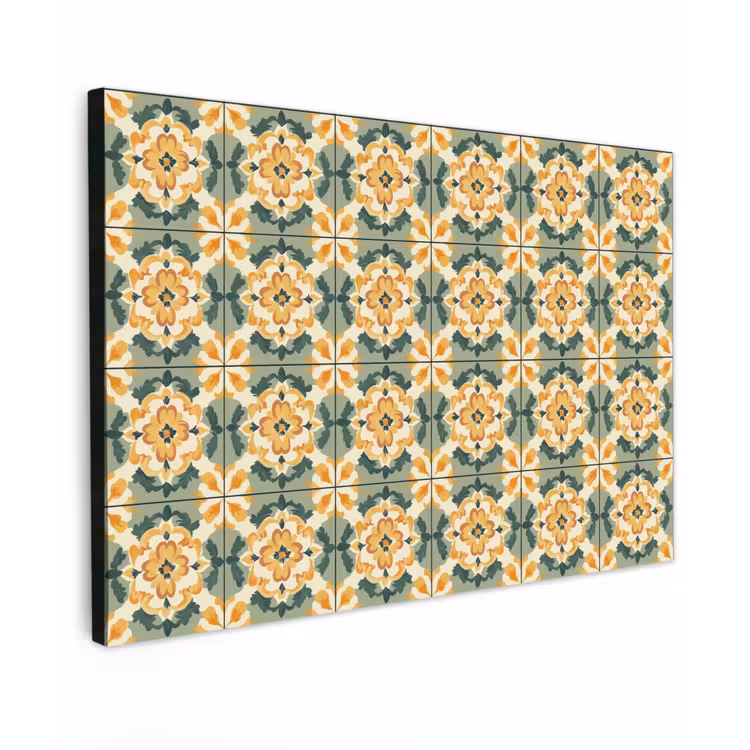 Keramiek - Verweerd - Kleurrijk canvas 2cm klein 34 -z3d