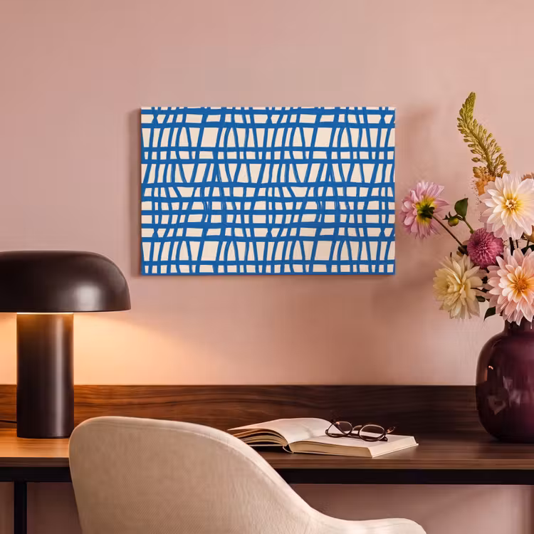Ruitpatroon - Blauw - Crème canvas 2cm klein 34 -sfeer4