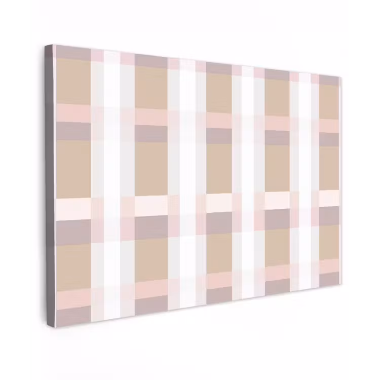 Ruitpatroon - Aardetinten - Minimalistisch canvas 2cm klein 34 -z3d