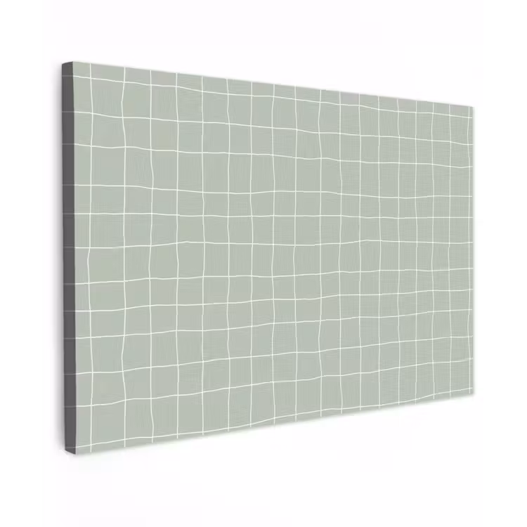 Ruitpatroon - Golvend - Groen canvas 2cm klein 34 -z3d