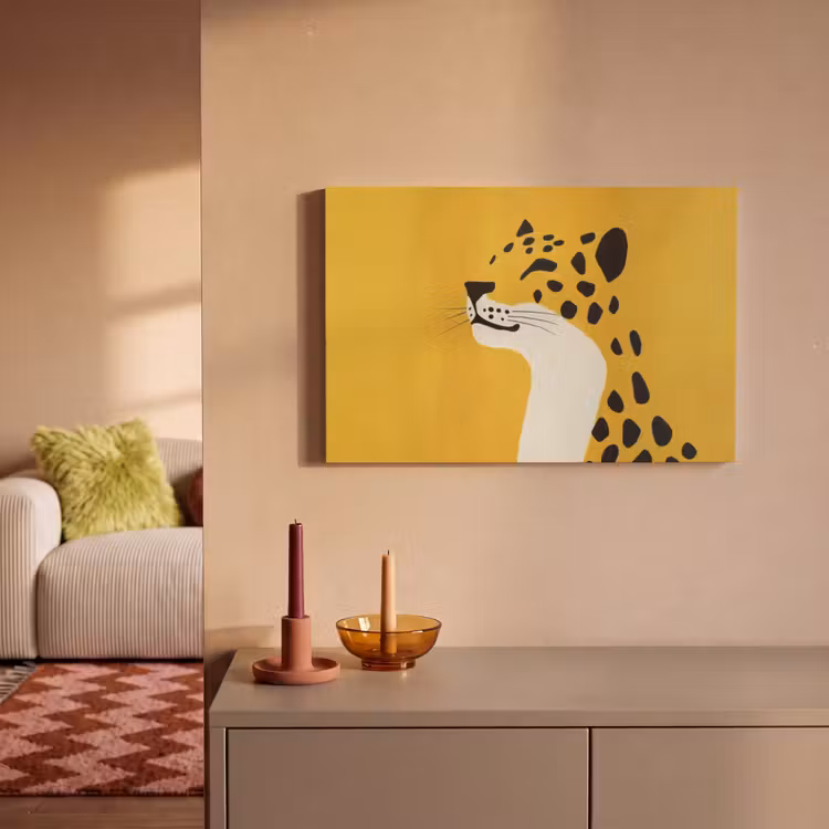 Cheetah - Illustratie - Geel canvas 2cm klein -sfeer1