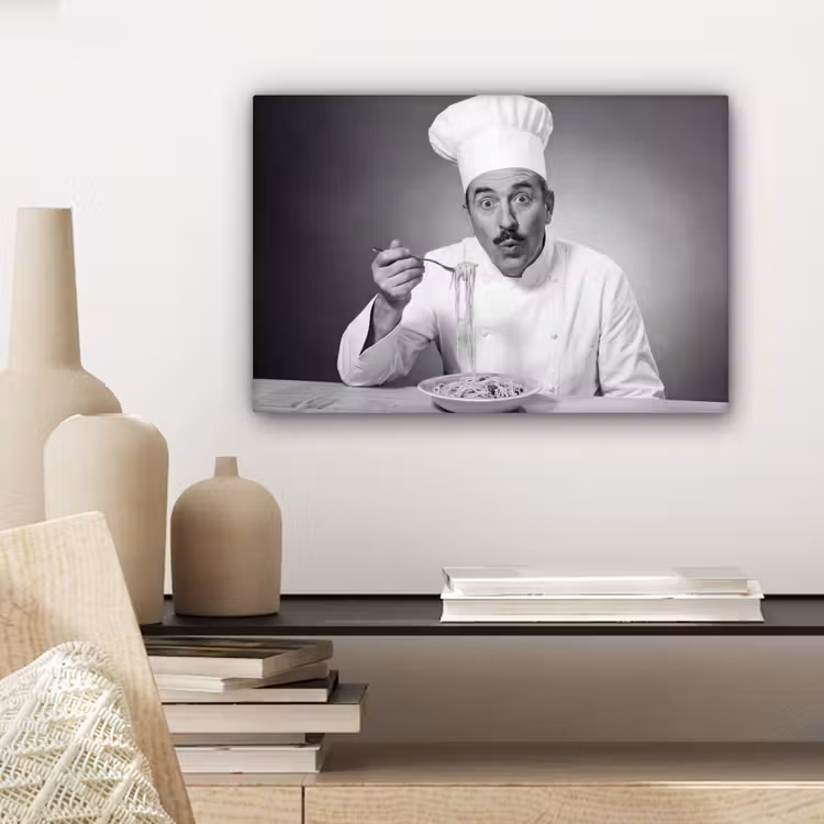 Chef - Spaghetti - Pasta canvas 2cm klein -sfeer6