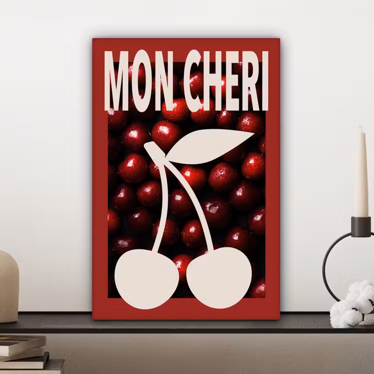 Kersen - Illustratie - Rood canvas 2cm klein -sfeer6