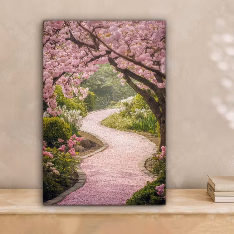 Kersenbloesem - Natuur - Sakura - Pad - Japanse tuin canvas 2cm klein -sfeer1