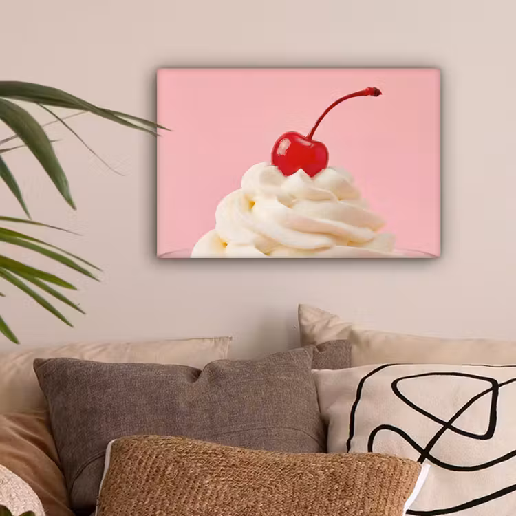 Kers - Slagroom - Roze canvas 2cm klein -sfeer1