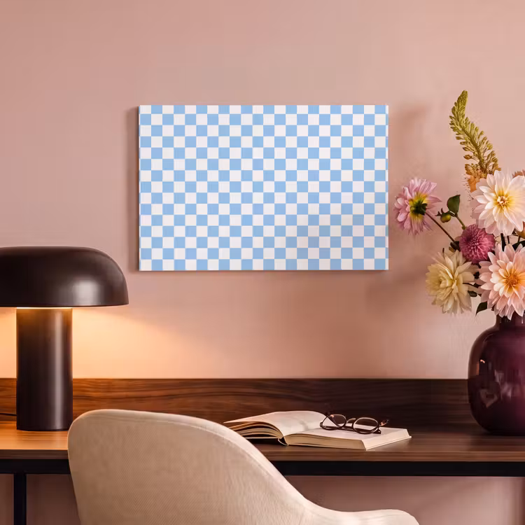 Schaakbord - Klassiek - Blauw canvas 2cm klein 34 -sfeer4