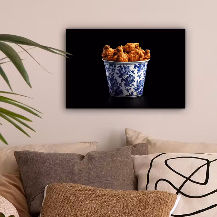 Kip - Bucket - Delfts blauw - Lekker canvas 2cm klein -sfeer1
