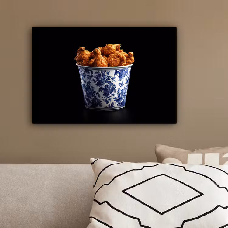 Kip - Bucket - Delfts blauw - Lekker canvas 2cm klein -sfeer3