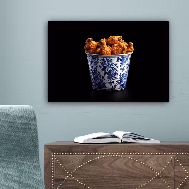 Kip - Bucket - Delfts blauw - Lekker canvas 2cm klein -sfeer4