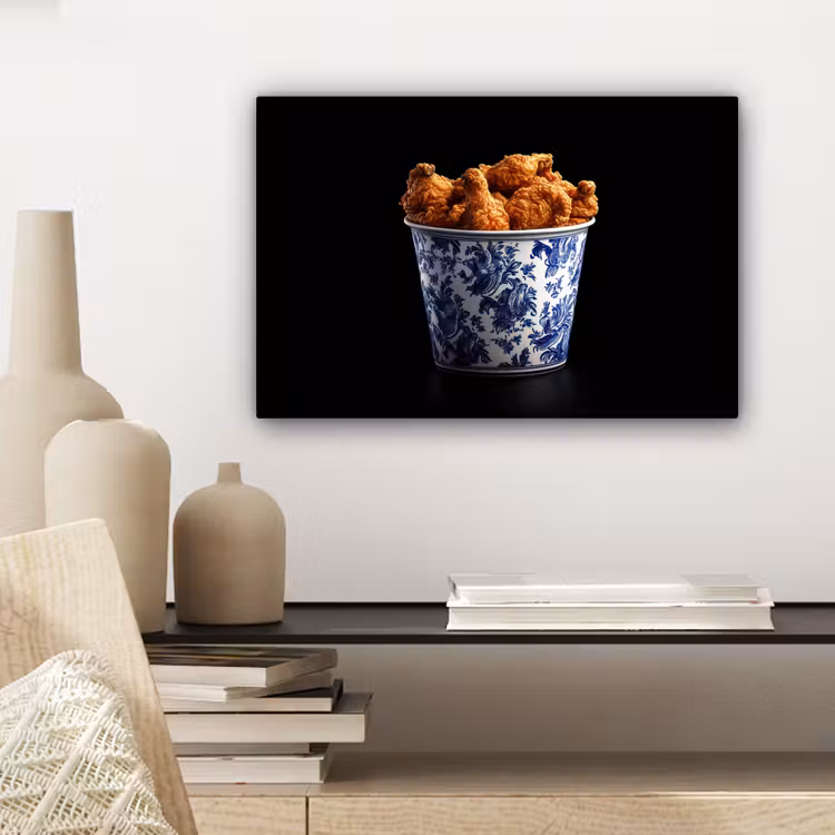 Kip - Bucket - Delfts blauw - Lekker canvas 2cm klein -sfeer6