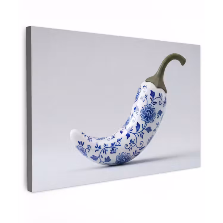 Chilipeper - Keramiek - Blauw canvas 2cm klein -z3d