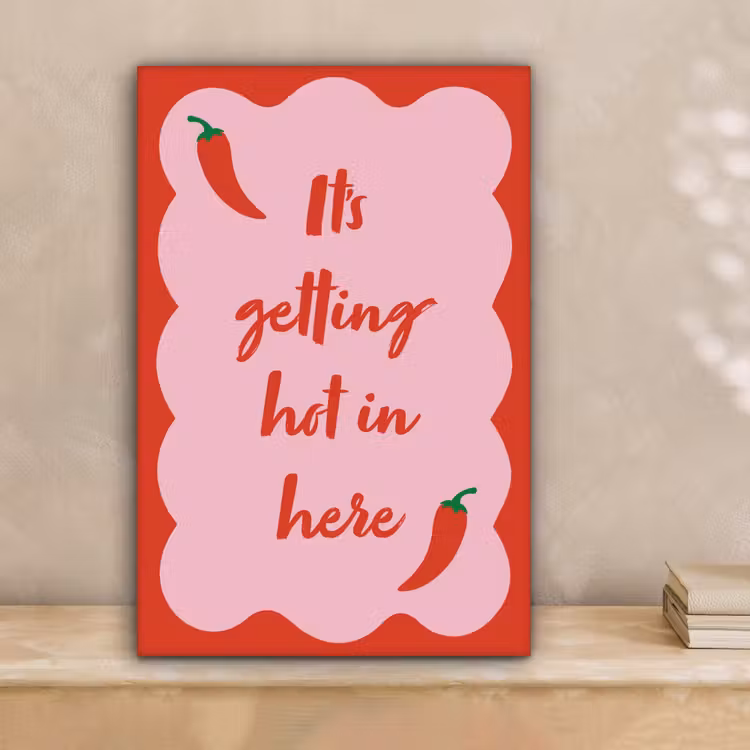 Chilipeper - Red - Hot - Quotes canvas 2cm klein -sfeer1