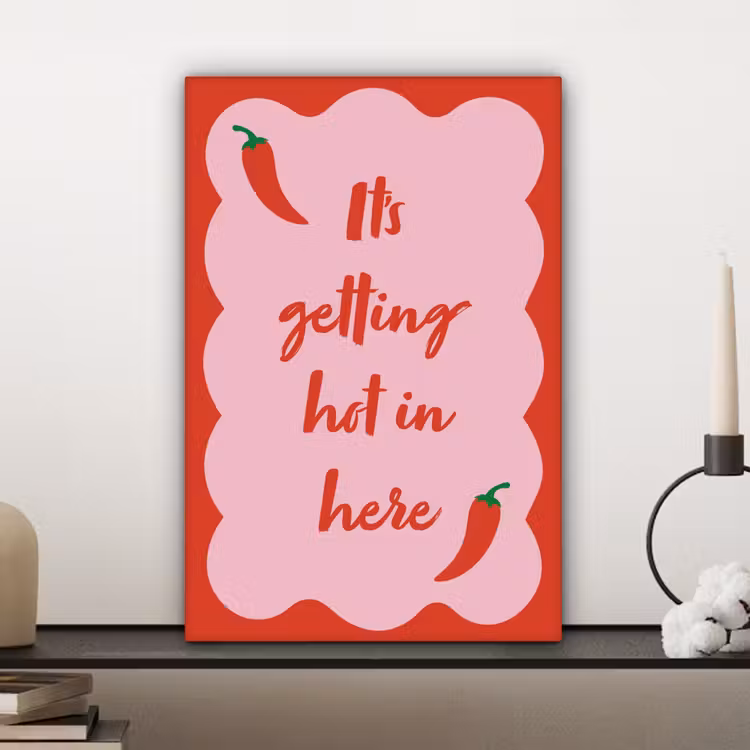Chilipeper - Red - Hot - Quotes canvas 2cm klein -sfeer6