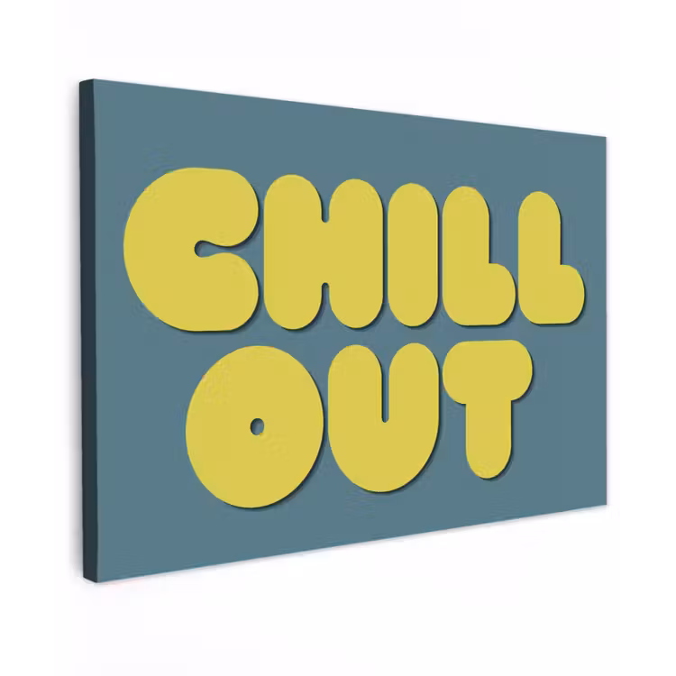 Chill out - Geel - Blauw canvas 2cm klein -z3d