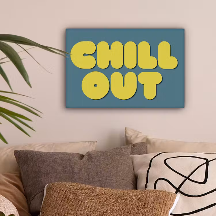 Chill out - Geel - Blauw canvas 2cm klein -sfeer1