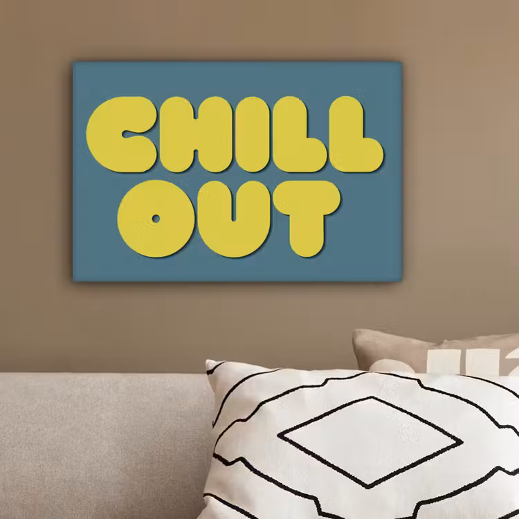 Chill out - Geel - Blauw canvas 2cm klein -sfeer3