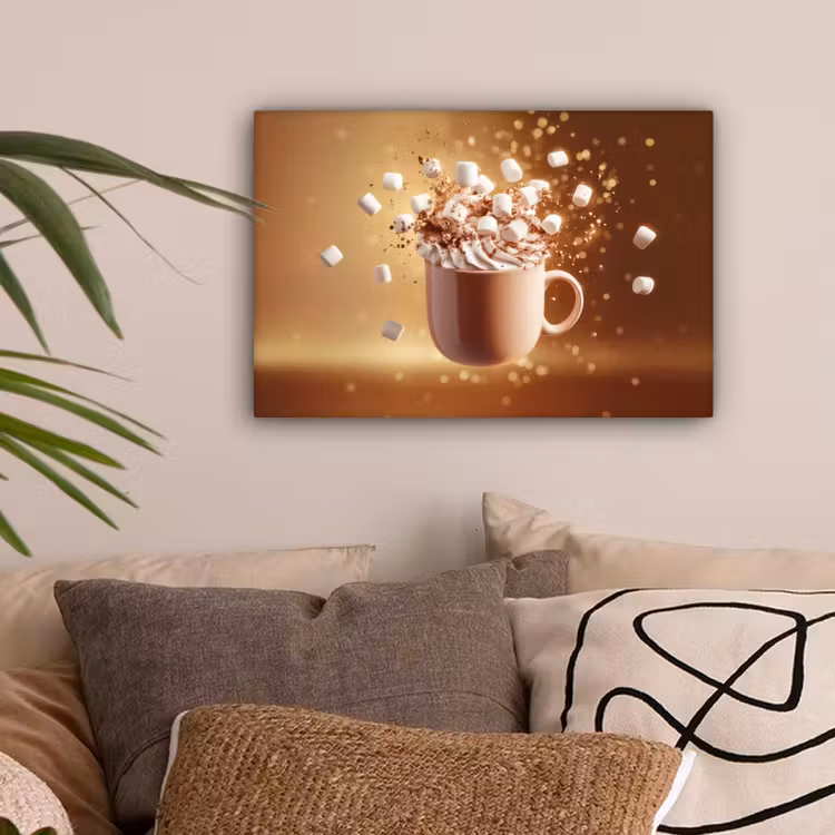Chocomelk - Drinken - Warm - Bruin canvas 2cm klein -sfeer1
