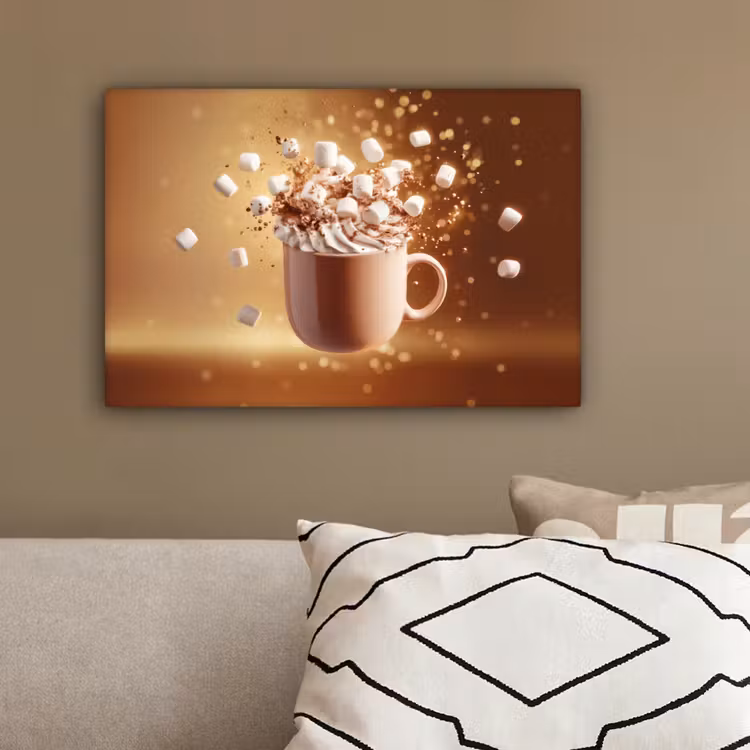 Chocomelk - Drinken - Warm - Bruin canvas 2cm klein -sfeer3