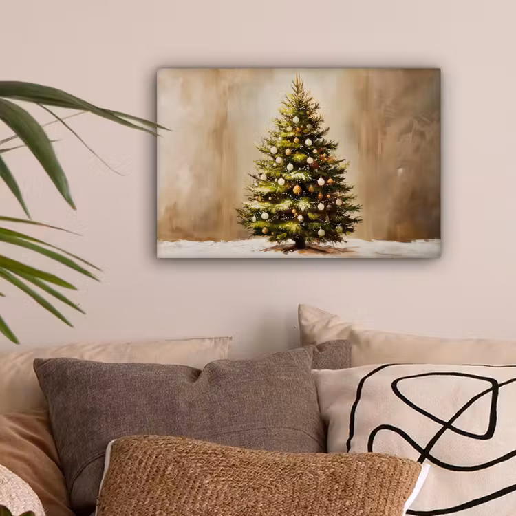 Kerst - Sfeer - Groen canvas 2cm klein -sfeer1