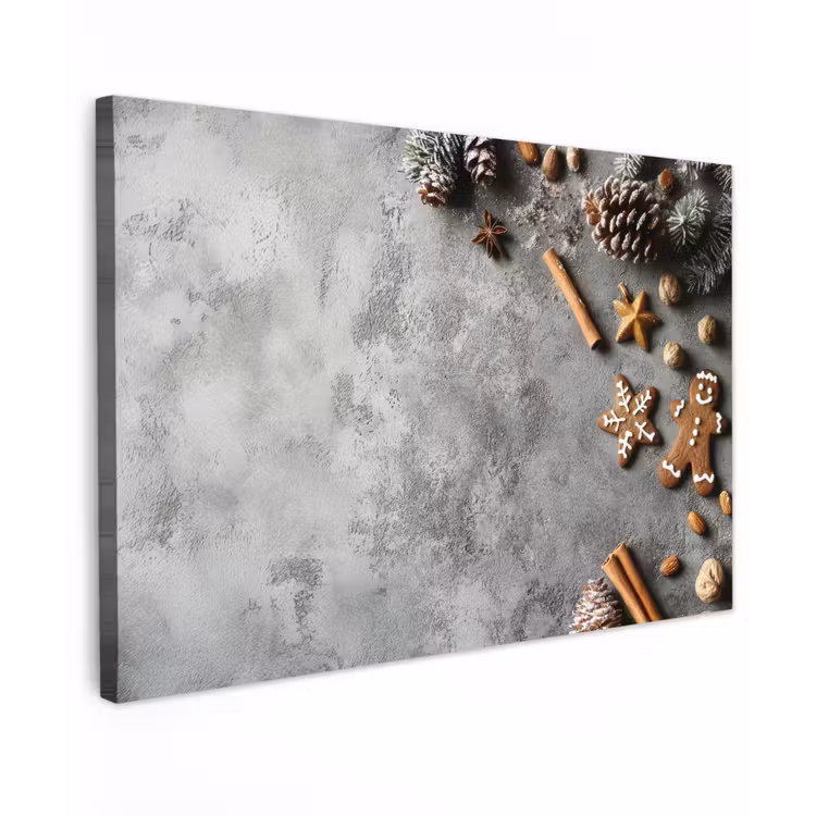 Kerst - Bakken - Grijs - Landelijk canvas 2cm klein -z3d