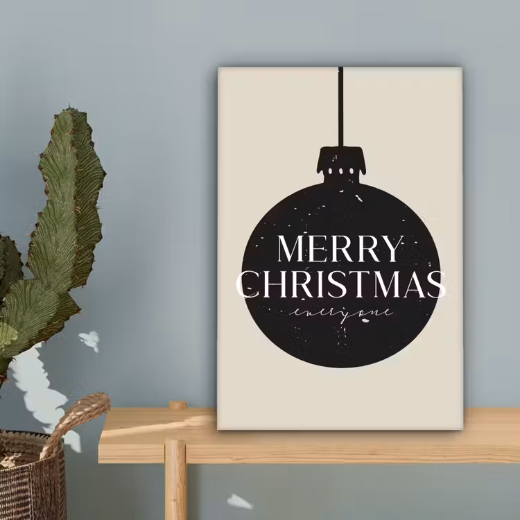 Kerstballen - Japandi - Christmas - Zwarte kerstballen canvas 2cm klein -sfeer4