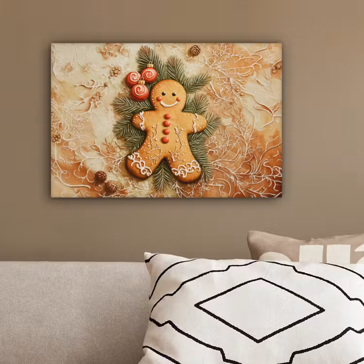 Kerstmis - Koekje - Poppetje - Speculaas canvas 2cm klein -sfeer3