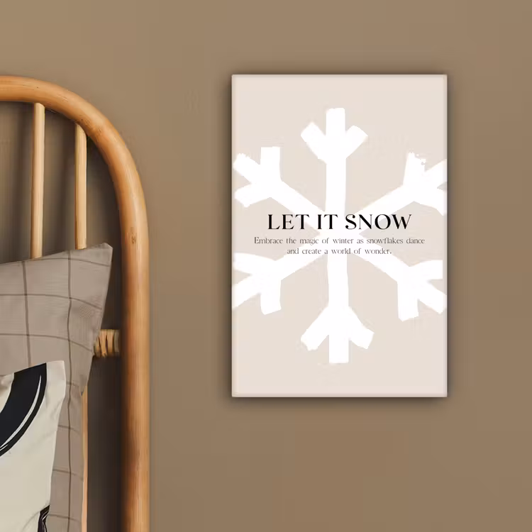Kerst - Let it snow - Sneeuwvlok - Winter - Quotes canvas 2cm klein -sfeer3