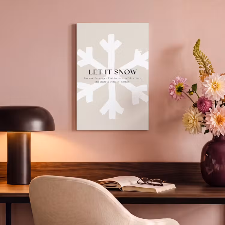 Kerst - Let it snow - Sneeuwvlok - Winter - Quotes canvas 2cm klein -sfeer4
