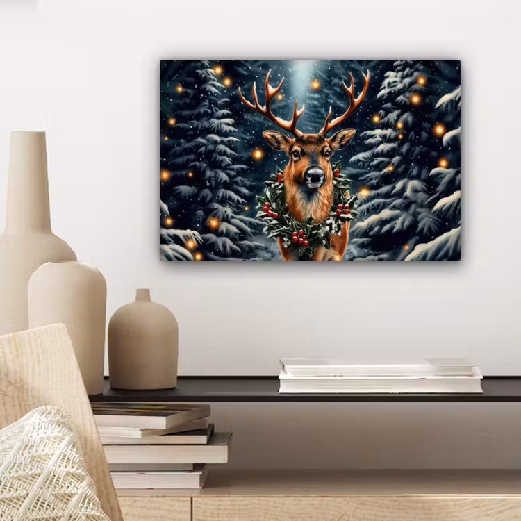 Kerst - Magie - Bos - Kleurrijk canvas 2cm klein -sfeer6
