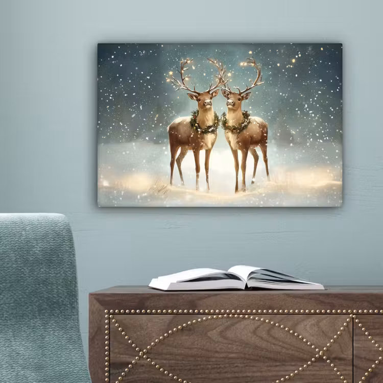 Kerstmagie - Winterwoud - Rendier canvas 2cm klein -sfeer4