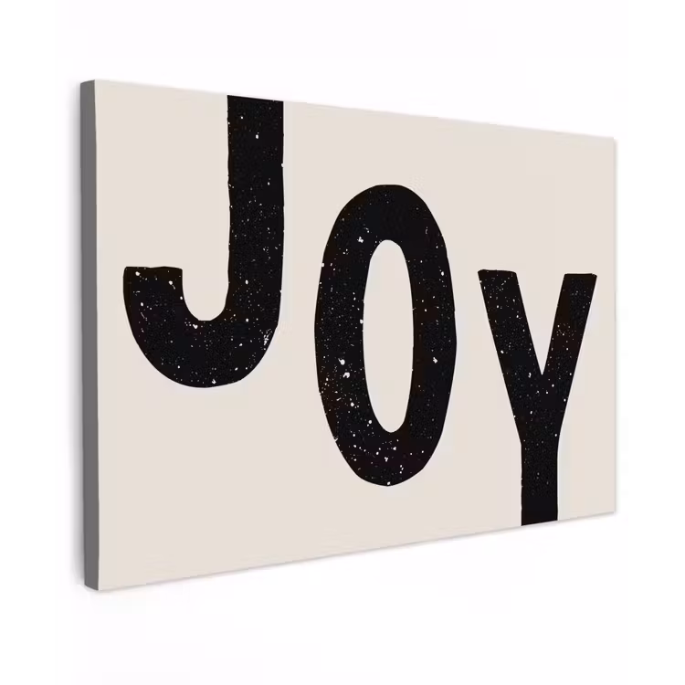Kerst - Quote - Joy - Zwart - Feestdagen canvas 2cm klein -z3d