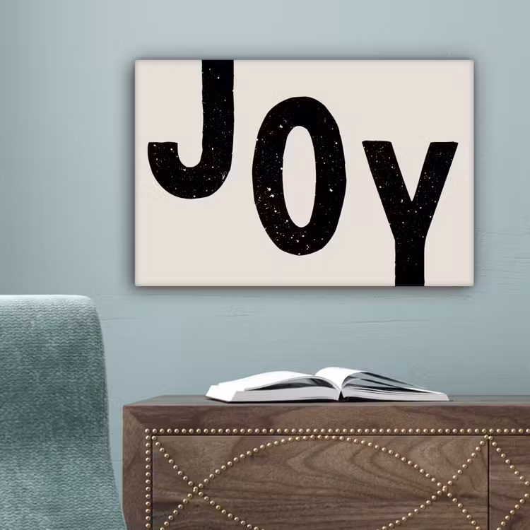 Kerst - Quote - Joy - Zwart - Feestdagen canvas 2cm klein -sfeer4