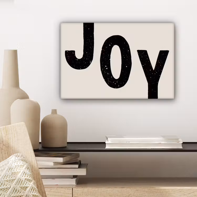 Kerst - Quote - Joy - Zwart - Feestdagen canvas 2cm klein -sfeer6