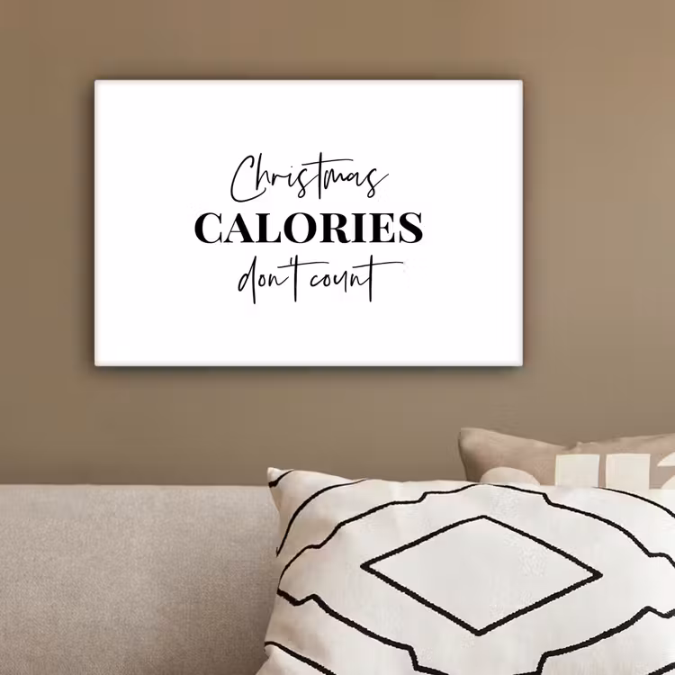Kerst quote - Winter - Christmas calories - Wit canvas 2cm klein -sfeer3