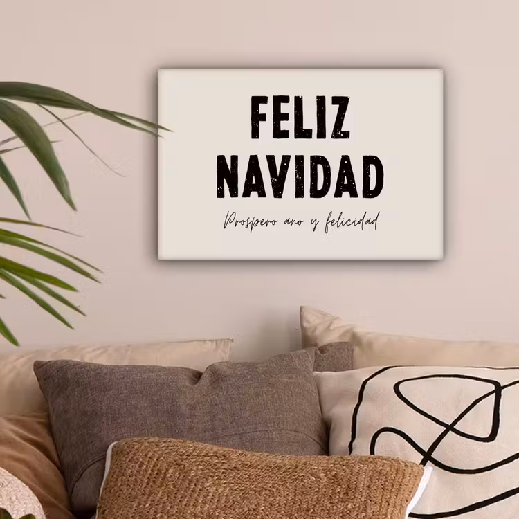 Kerst - Quotes - Feliz navidad - Kerstmis - Feestdagen canvas 2cm klein -sfeer1