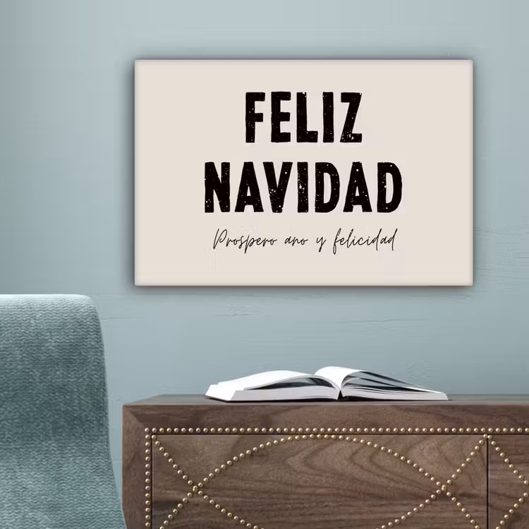 Kerst - Quotes - Feliz navidad - Kerstmis - Feestdagen canvas 2cm klein -sfeer4