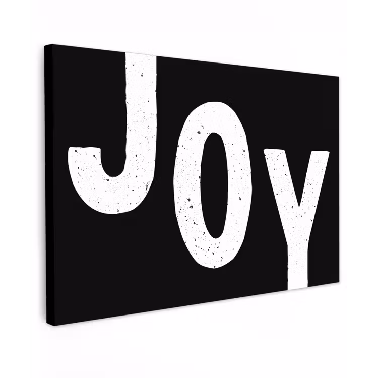 Kerstmis - Quotes - Joy - Zwart - Feest canvas 2cm klein -z3d