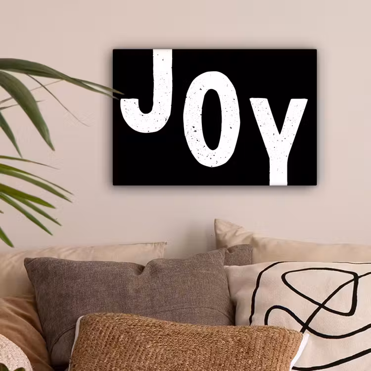 Kerstmis - Quotes - Joy - Zwart - Feest canvas 2cm klein -sfeer1