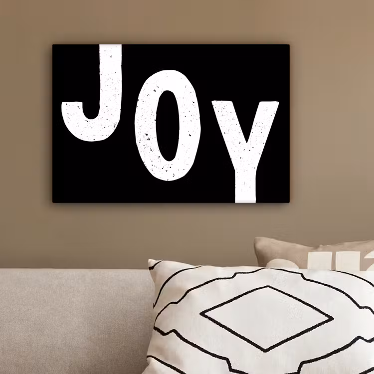 Kerstmis - Quotes - Joy - Zwart - Feest canvas 2cm klein -sfeer3
