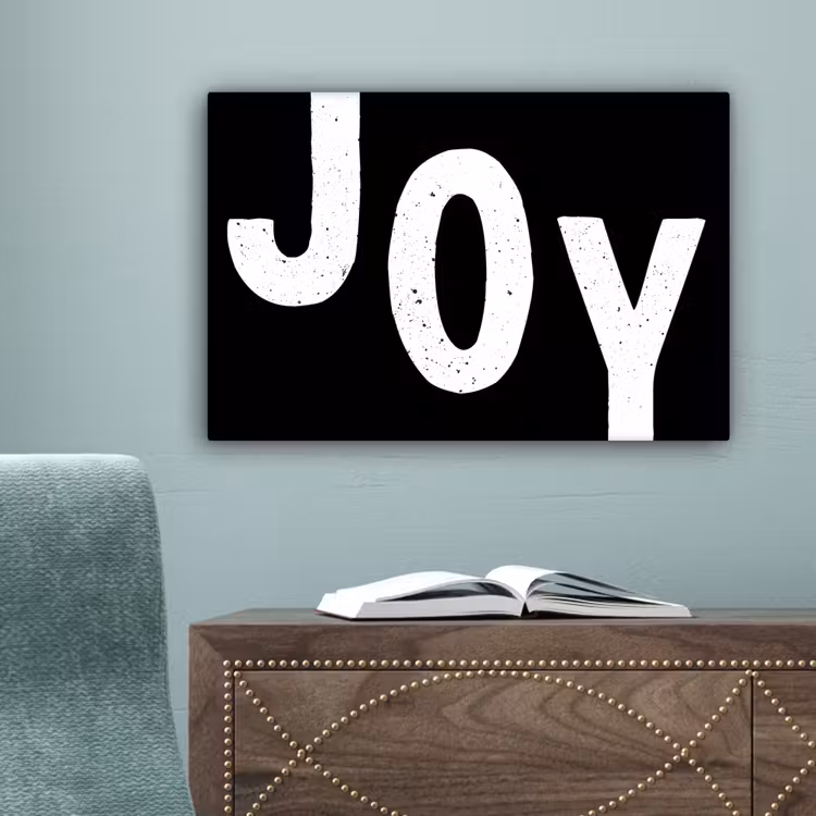 Kerstmis - Quotes - Joy - Zwart - Feest canvas 2cm klein -sfeer4