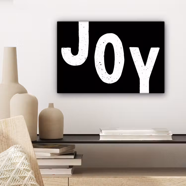Kerstmis - Quotes - Joy - Zwart - Feest canvas 2cm klein -sfeer6