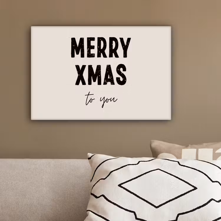 Kerst - Quotes - Merry xmas - Feestdagen - Zwart canvas 2cm klein -sfeer3