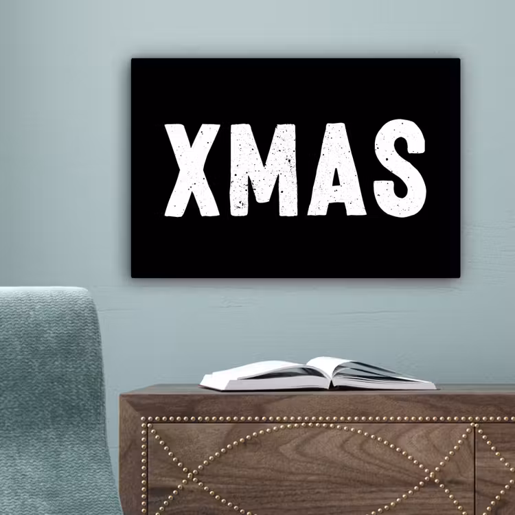 Kerst - Quotes - Xmas - Zwart - Feestdagen canvas 2cm klein -sfeer4