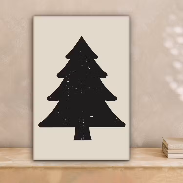 Kerstboom - Zwarte kerstboom - Boom - Japandi canvas 2cm klein -sfeer1